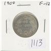Image 1 : Canadian 1900 Victorian Silver 25 Cents. F-12. Nice.
