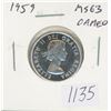 Image 1 : Canadian 1959 Silver 25 Cents. MS-63. Cameo. Nice.
