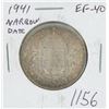 Image 1 : Canadian 1941 Narrow Date George VI Silver 50 Cents. World War II issue. EF-40. Nicely Toned.