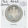 Image 1 : Canadian 1966 Silver 50 Cents. MS-62. Cameo. Nice.