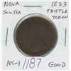 Image 1 : Pre-Confederation Token. Nova Scotia 1823 Thistle Token. NS-1. Good.