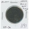 Image 1 : Pre-Confederation Token. Province of Canada. 1854 Bank of Upper Canada Half Penny Token. Plain 4. St