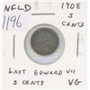 Image 1 : Newfoundland 1908 Silver 5 Cents. The last Silver 5 Cents issued for King Edward VII. Mintage of 400