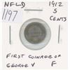 Image 1 : Newfoundland 1912 Silver 5 Cents. The first Silver 5 Cents issued for King George V. Mintage of 300,