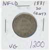 Image 1 : Newfoundland 1881 20 Cents. Key Date. Mintage of 60,000. VG-8.