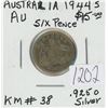 Image 1 : Australia. 1944S Silver 6 Pence. World War II issue. Minted in San Francisco. AU-50.