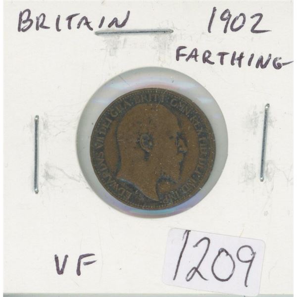 Great Britain. 1902 Farthing. First farthing issued for King Edward VII. VF.