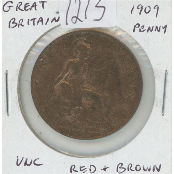 Great Britain. 1909 Penny. Unc. Red & Brown. Nice.