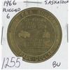Image 1 : Saskatoon 1966 Trade Dollar with Plugged 6 in 1906. BU.