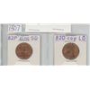 Image 1 : Lot of 2 different U.S. Small Cents: 1982 Philadelphia with Small Date & 1982 Denver with Large Date