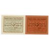 Image 1 : Kasimov City and Zemstvo Self-Government. 1918. Pair of Issued Temporary Exchange Notes.