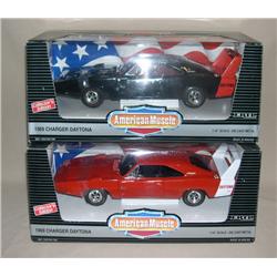 (2) AM Cars--1969 Charger Daytona's--Black & Red