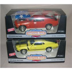 (2) AM Cars--1970's Ford Boss Mustangs--Yellow & Orange