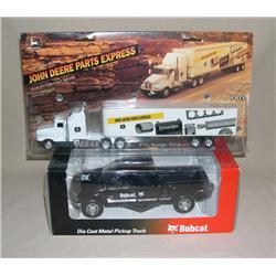 (2) Toys--JD Parts Express 1/64th Truck & Bobcat 1/24th Scale Chevy Pickup
