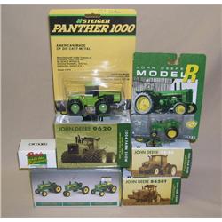 (7) JD 1/64th Toys and Sets--80 on R card, Steiger, Farm Show Tractors & more