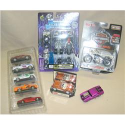 Box Lot of Misc 1/64th Cars & 1/24th Harley