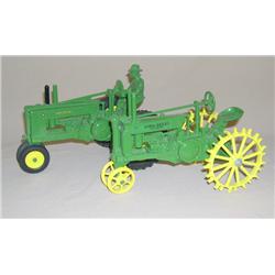 (2) JD Tractors--A w/ Driver & G on Steel