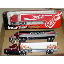 (3) 1/64th Semi Trucks--Freightliner, Pear Bureau, & Coca-Cola