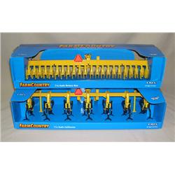 (2) Yellow 1/16th Scale Implements--Cultivator & Rotary Hoe