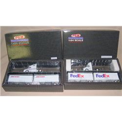 (2) 1/64th Trucks w/ Tandem Trailers--Watkins & FedEx
