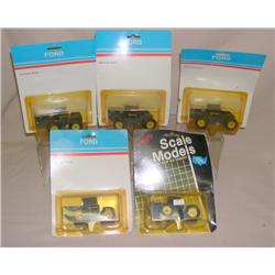 (5) Ford 1/64th 4wd Tractors--all shelf, some duplicates
