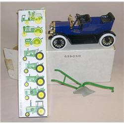 (3) JD Toys--DEERE Car, 8pc Historical Set & SD Centennial Walking Plow