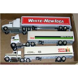 (3) 1/64th Trucks--White/New Idea, D-A, & JI Case