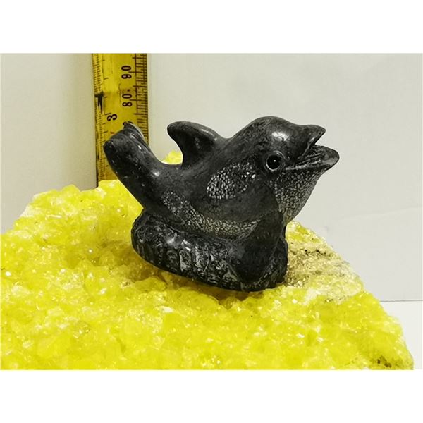 NATIVE MINIATURE PORPOSE DOLPHIN CARVING