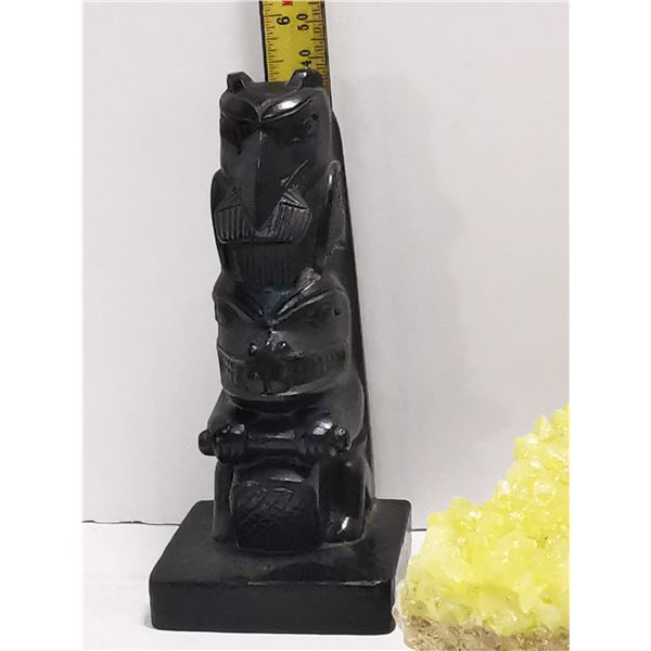 WEST COAST BOMA NATIVE TOTEM POLE RAVEN AND BEAVER BOMA