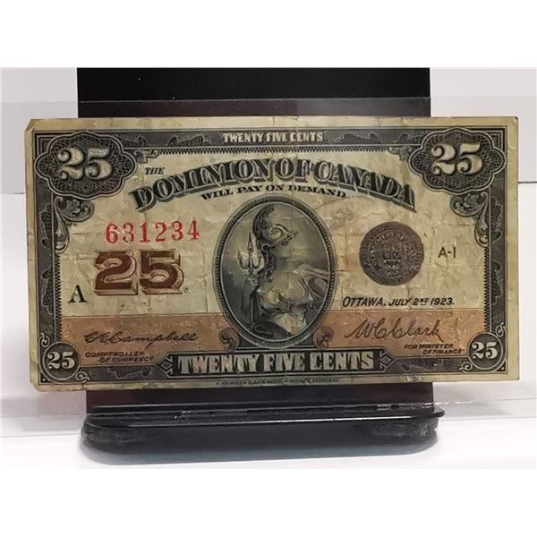 1923 25 CENT SHINPLSTER