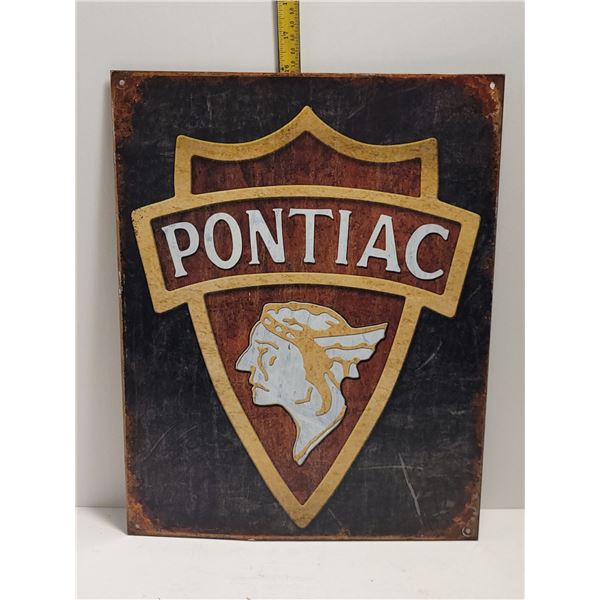 GM PONTIAC TIN METAL SIGN