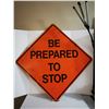 Image 1 : DECOMMISSIONED PREPARE TO STOP ROAD SIGN