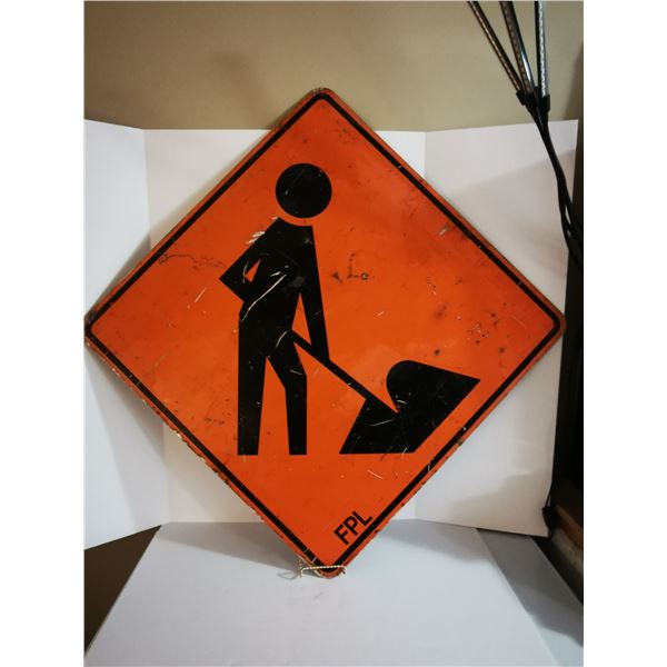 DECOMMISSIONED CONSTRUCTION ROAD SIGN