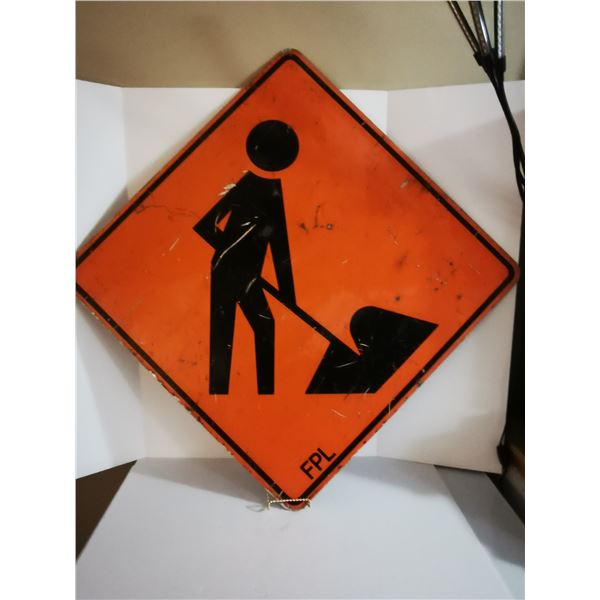 DECOMMISSIONED CONSTRUCTION ROAD SIGN