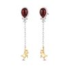 Image 2 : Balloon Chain Drop Earrings in Sterling Silver and 10k Gold