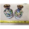 Image 1 : 322. Cloisonne vases 4” high (2)