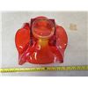 Image 2 : 337. Reddish-orange stretch glass center bowl