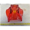 Image 3 : 337. Reddish-orange stretch glass center bowl