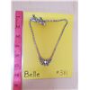 Image 1 : 381. Rhinestone necklace and screw back earrings, marked Belle