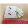 Image 2 : 384. Green toned enamelled broach and earrings, early 1970’s