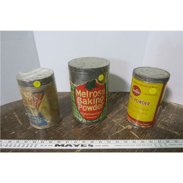 3 Large Baking Soda Tins - Melrose, SunGlo, Misc.