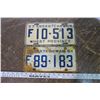 Image 1 : 2 Sask Plates - 1957, 1961