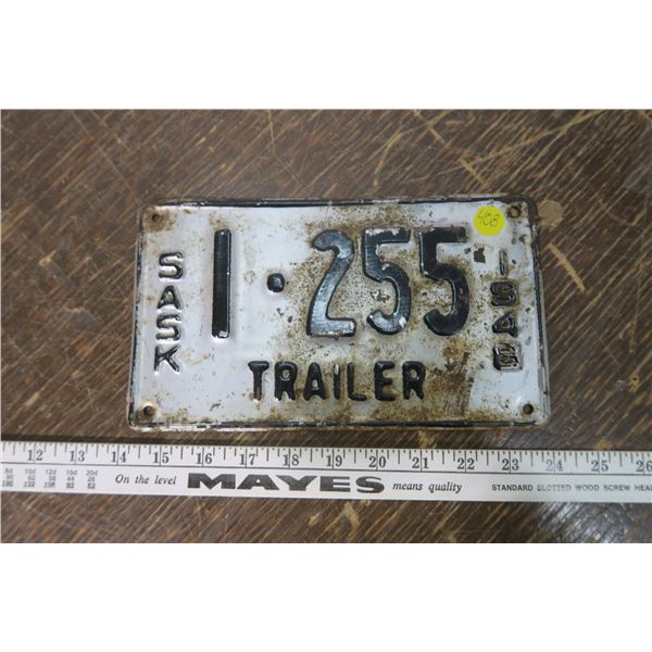 1948 4 Digit Sask Trailer Plate