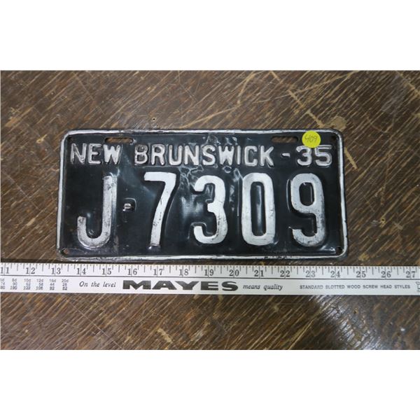 New Brunswick 1935 5 Digit Plate