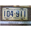 Image 4 : 3 Sask Plates - 1949, 1951, 1957