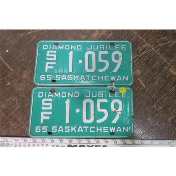 Matching 1965 Sask Diamond Jubilee Plates (2)