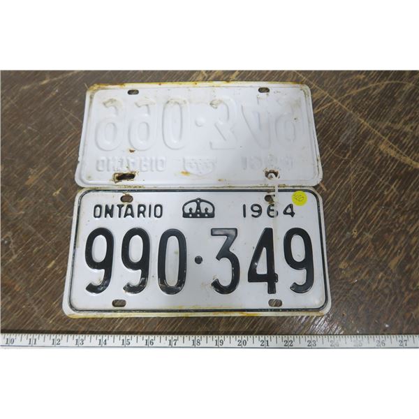 Matching 1964 Sask Plates (2)