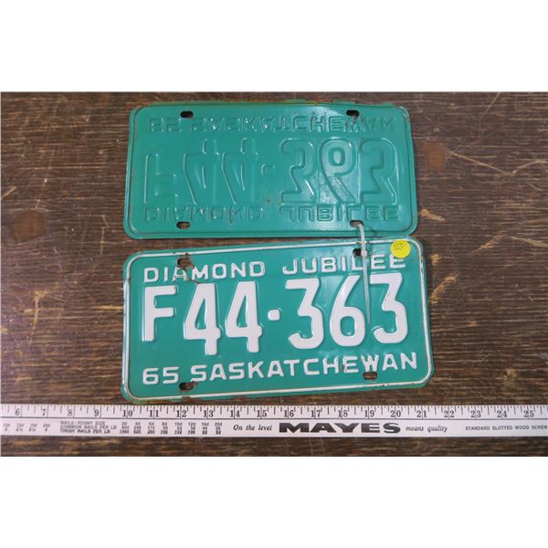 Matching 1965 Sask Diamond Jubilee Plates (2)