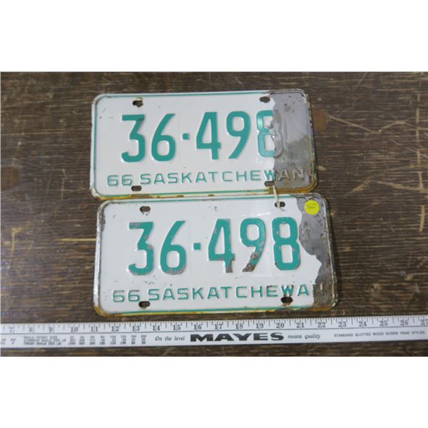 Matching 1966 Sask Plates (2)