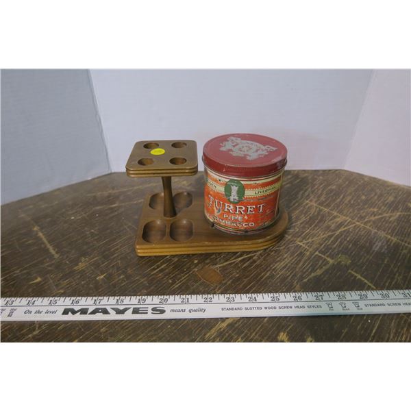 Pipe Holder & Turret Tobacco Tin